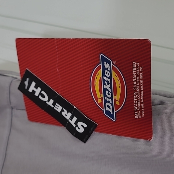 Dickies SZ 7 Pants Stretch Gray Taupe Classic Fit Straight Leg Girls NEW Uniform - Picture 8 of 13